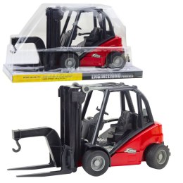 Wózek Widłowy Pojazd Budowlany Ruchome Widły Czerwony LEAN Toys