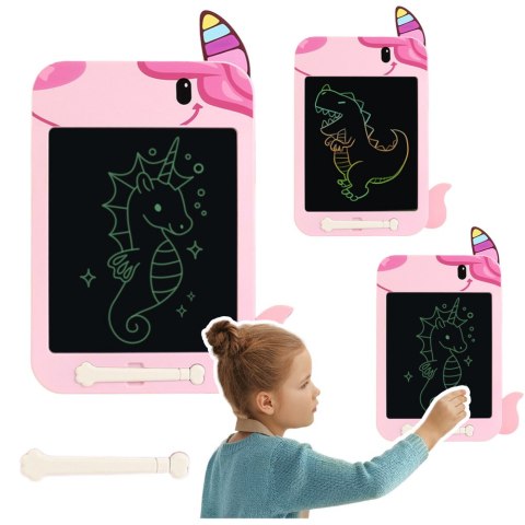 Znikopis Tablica Do Rysowania Pisania LCD Rysik Jednorożec Różowy LEAN Toys