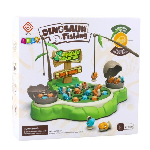 Gra Zręcznościowa Łowienie Dinozaurów Wędki Magnetyczne Dźwięki LEAN Toys
