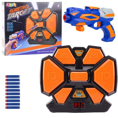 Gra Zręcznościowa Pistolet Strzałki Piankowe Tarcza Elektroniczna Licznik LEAN Toys