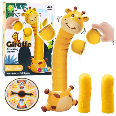 Gra Zręcznościowa Układanie Kubeczków Żyrafa Koło Fortuny LEAN Toys