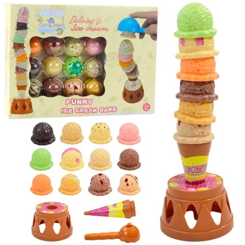 Gra Zręcznościowa Wieża Lodów Gałki Kolorowe 17 el. LEAN Toys
