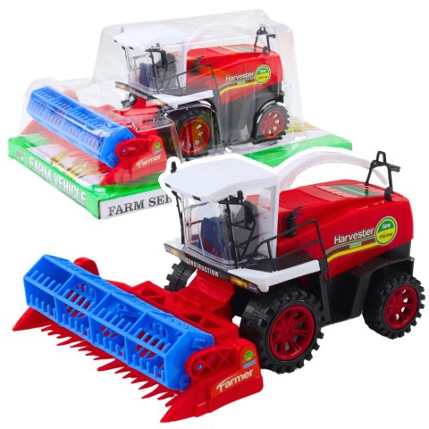 Kombajn Zbożowy Farmerski Rolniczy Heder Napęd Czerwony LEAN Toys