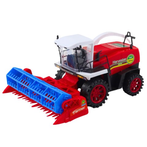 Kombajn Zbożowy Farmerski Rolniczy Heder Napęd Czerwony LEAN Toys