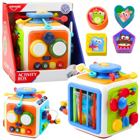 Kostka Interaktywna Sorter Edukacyjna Sensoryczna Dźwięki Kolorowa LEAN Toys