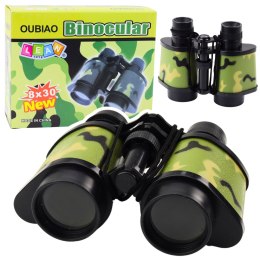 Lornetka Dla Dzieci Mała Poręczna Sznurek Kamuflaż Moro 8x30 LEAN TOYS