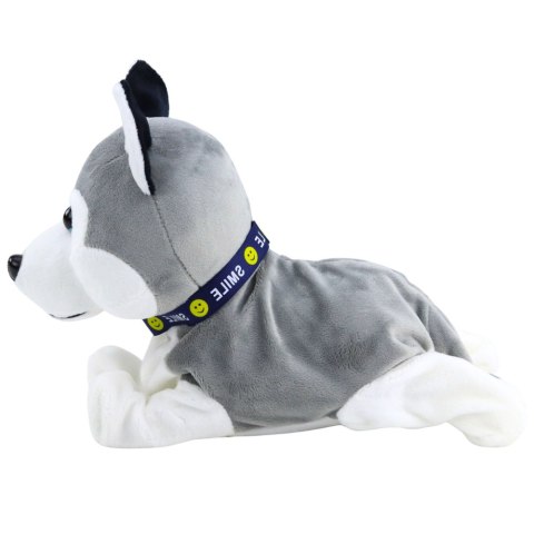 Pies Pluszowy Na Baterie Interaktywny Husky Porusza Się Wydaje Dźwięki LEAN Toys
