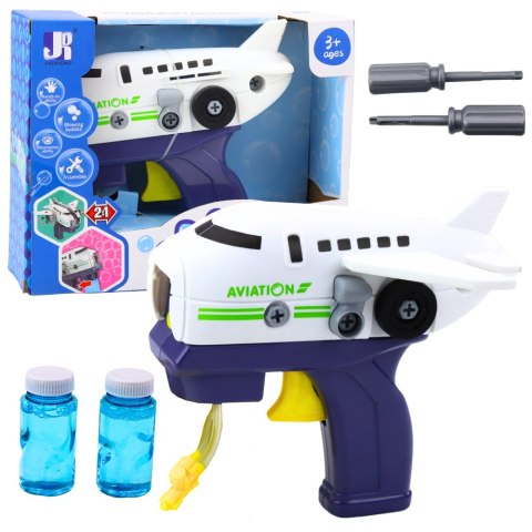 Pistolet Do Baniek Mydlanych Samolot do Skręcania Płyny Śrubokręt 2w1 LEAN Toys
