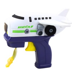 Pistolet Do Baniek Mydlanych Samolot do Skręcania Płyny Śrubokręt 2w1 LEAN Toys