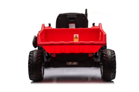 Traktor Na Akumulator HC-306 Czerwony Z Przyczepą 24V LEAN CARS