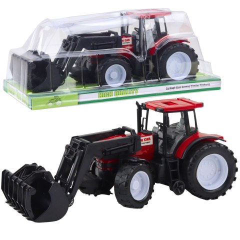 Traktor Pojazd Rolniczy Farmerski Z Chwytakiem Czerwony LEAN Toys