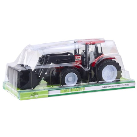 Traktor Pojazd Rolniczy Farmerski Z Chwytakiem Czerwony LEAN Toys