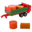 Traktor Rolniczy Farmerski Z Zieloną Przyczepą i Sianem Czerwony 62cm LEAN Toys