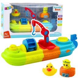 Zabawka Do Kąpieli Statek Łódź Kolorowa Dźwig Hak Kaczuszka Żółw LEAN Toys