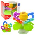 Zabawka Sensoryczna Dla Malucha Kwiatek Obrotowy Z Gryzakami i Przyssawką LEAN Toys