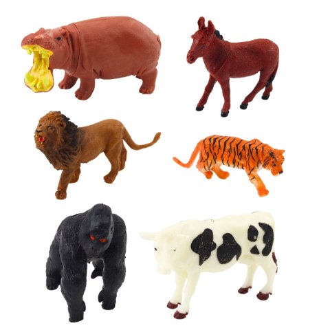 Zestaw Figurek Domowe Dzikie Zwierzęta Rośliny Kufer 58el LEAN Toys
