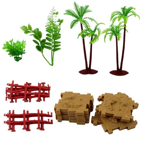 Zestaw Figurek Zwierzęta Zagroda Rośliny Drzewa Kuferek 57el LEAN Toys