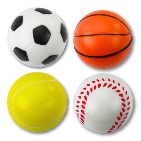 Zestaw Piłki Piłeczki Sportowe Piankowe Do Odbijania Rzucania 6cm 4 szt. LEAN TOYS