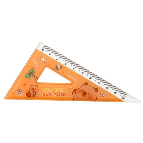 Zestaw Przybory Geometryczne Kapibara Linijka Kątomierz Ekierki 4el LEAN