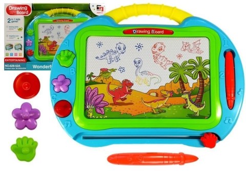 Znikopis Tablica Magnetyczna Do Rysowania 3 Stempelki Rysik LEAN Toys