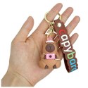 Brelok Figurka Kapibara Z Aparatem i Czapką Zawieszka Karabińczyk Kółko LEAN TOYS