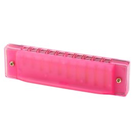 Harmonijka Ustna 10-Otworowa Dla Dzieci Początkujących Etui Różowa LEAN TOYS