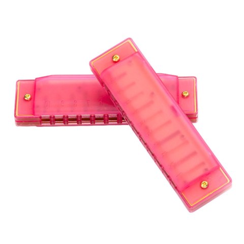 Harmonijka Ustna 10-Otworowa Dla Dzieci Początkujących Etui Różowa LEAN TOYS