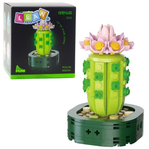 Mini Klocki Konstrukcyjne Kaktus Z Różowym Kwiatem 176 el. LEAN TOYS
