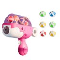 Pistolet Na Kulki Z Rzepem Tarcza Materiałowa Wieloryb Różowy LEAN Toys