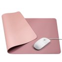 Podkładka pod Klawiaturę Mysz Na biurko Dwustronna Ekoskóra Róż 80x40 cm LEAN