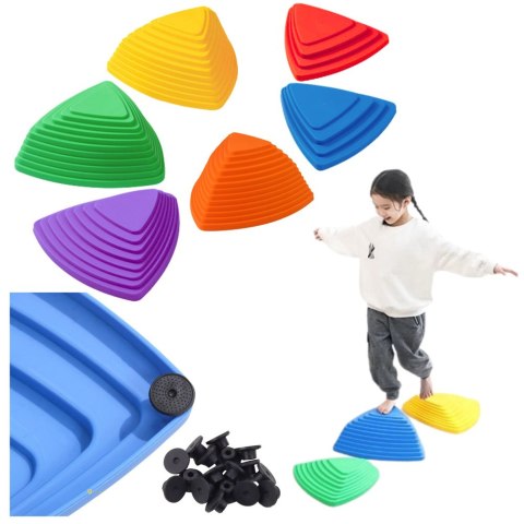 Ścieżka Edukacyjna Sensoryczna Kamienie Równoważne Kolorowe 6szt LEAN Toys