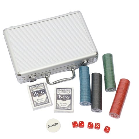 Zestaw Do Gry W Pokera Profesjonalny Aluminiowa Walizka 500 el. LEAN Toys