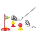 Zestaw Golfowy Dla Dzieci Kije Piłeczki Flagi Podstawki 48el LEAN Toys