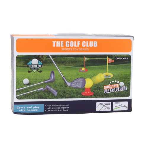Zestaw Golfowy Dla Dzieci Kije Piłeczki Flagi Podstawki 48el LEAN Toys