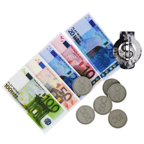 Zestaw Pieniądze Zabawkowe Euro Banknoty Monety Eurozawieszka LEAN