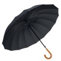 Duży Parasol Automatyczny Pokrowiec Na Ramię 24-Żeberkowy Czarny 115 cm LEAN