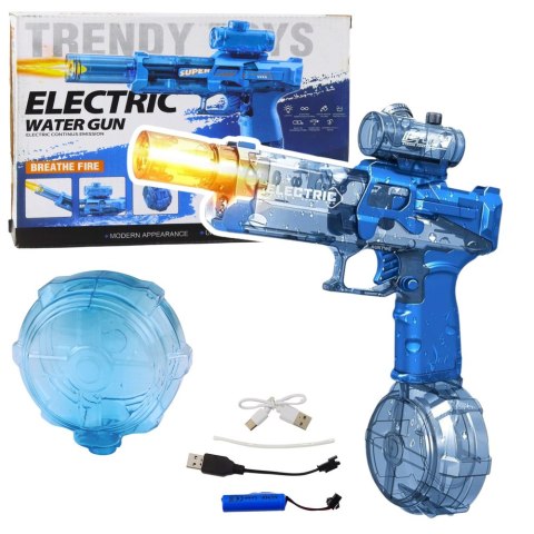 Elektryczny Pistolet Broń na Wodę Akumulator Światła Niebieski LEAN Toys
