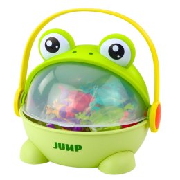 Gra Zręcznościowa Skaczące Żabki Pojemnik 15 Żabek Zielona LEAN Toys