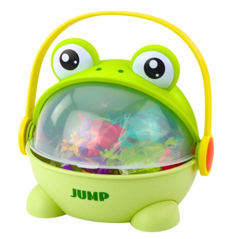 Gra Zręcznościowa Skaczące Żabki Pojemnik 15 Żabek Zielona LEAN Toys