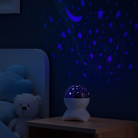 Lampka Nocna Projektor Gwiazd Głośnik 3w1 LED Bluetooth Biała LEAN