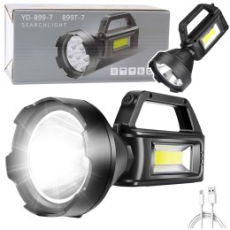 Latarka Turystyczna Robocza Reflektor LED 4 Tryby Powerbank LEAN