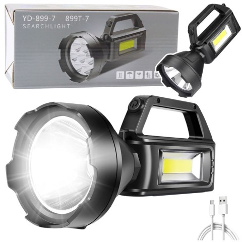 Latarka Turystyczna Robocza Reflektor LED 4 Tryby Powerbank LEAN