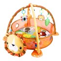 Mata Leżanka Kojec Dla Niemowlaka Basenik Zawieszki Kulki 20 szt 3w1 Lew LEAN Toys