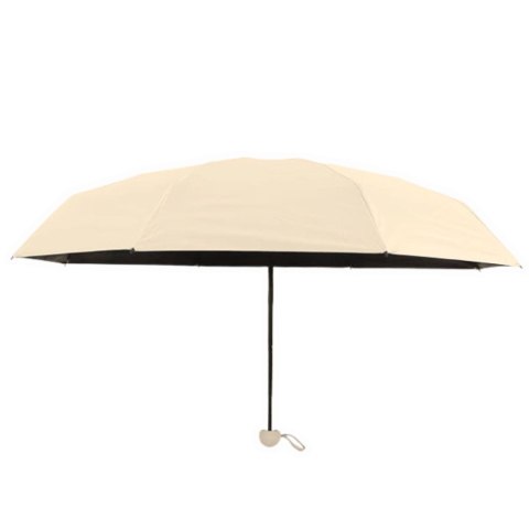 Parasolka Kieszonkowa Składana z Ochroną UV UPF 50+ Etui Beżowa 90 cm LEAN