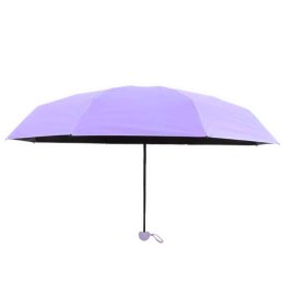 Parasolka Kieszonkowa Składana z Ochroną UV UPF 50+ Etui Fioletowa 90 cm LEAN