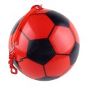 Piłka Gumowa Wzór Piłki Nożnej Uchwyt Na Sprężynę Czerwona 22cm LEAN TOYS