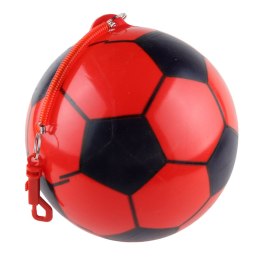 Piłka Gumowa Wzór Piłki Nożnej Uchwyt Na Sprężynę Czerwona 22cm LEAN TOYS