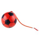 Piłka Gumowa Wzór Piłki Nożnej Uchwyt Na Sprężynę Czerwona 22cm LEAN TOYS