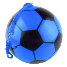 Piłka Gumowa Wzór Piłki Nożnej Uchwyt Na Sprężynę Niebieska 22cm LEAN TOYS