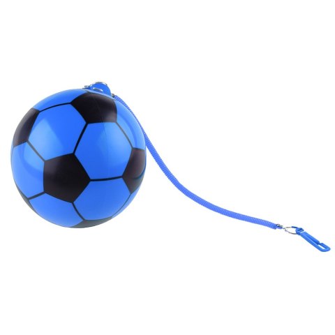 Piłka Gumowa Wzór Piłki Nożnej Uchwyt Na Sprężynę Niebieska 22cm LEAN TOYS